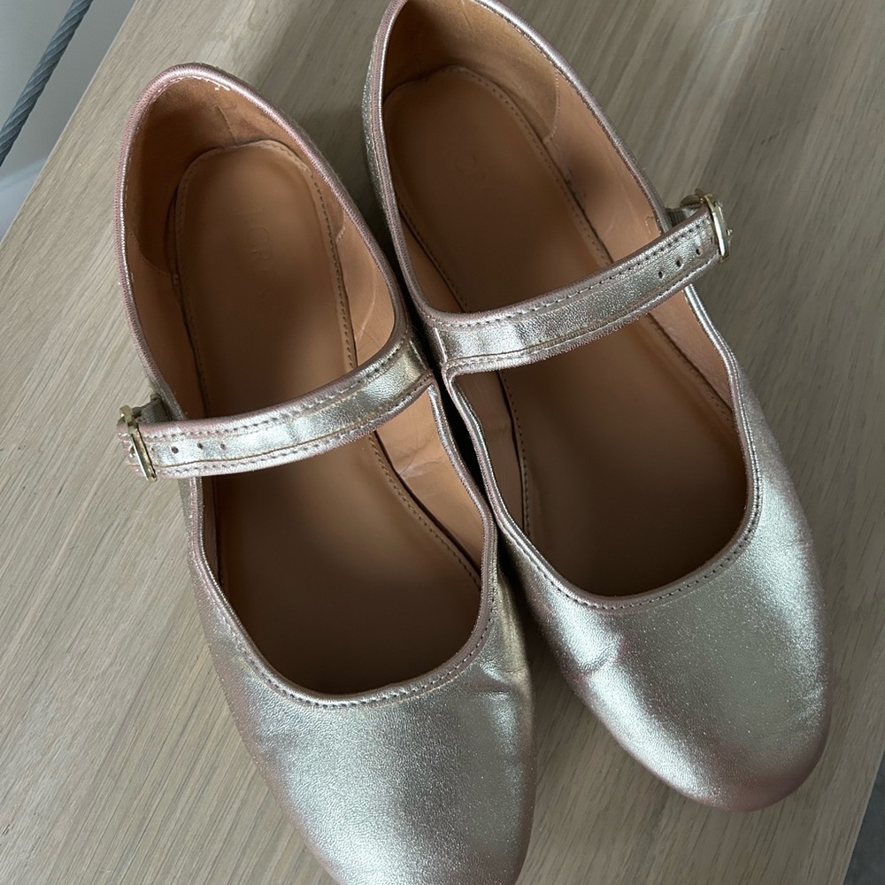 Gold Mary Jane Flats